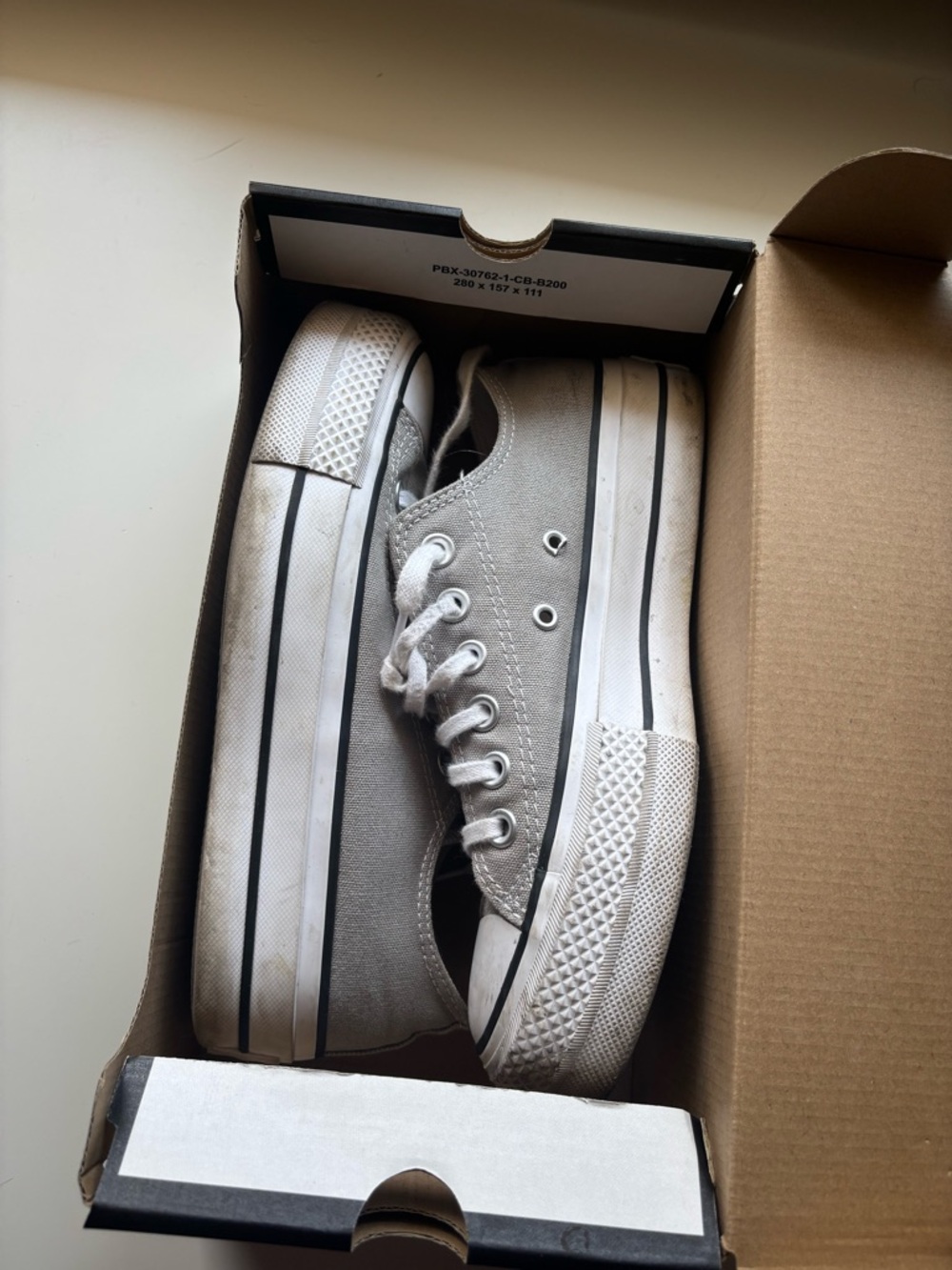 Grey platform converse